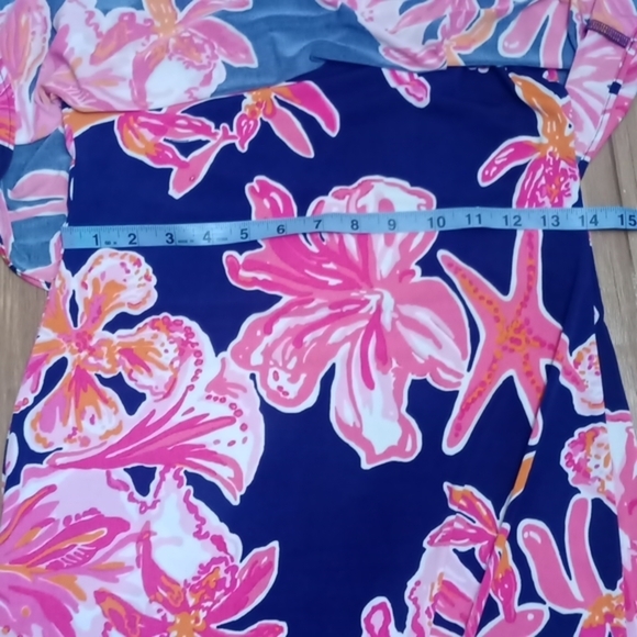 Lilly Pulitzer Floral Lucia Halter Dress in Bright Navy Women Size XS - Picture 9 of 9